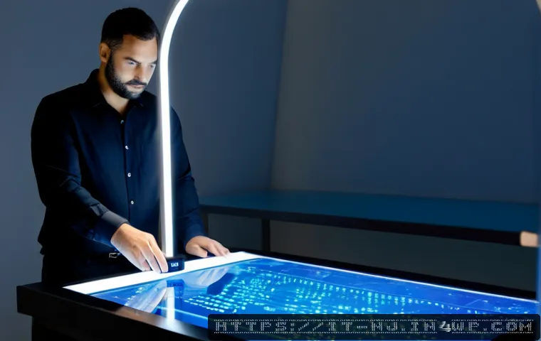 홀로그램 디스플레이의 성과 측정 방법 - Photorealistic Italian technology lab, a professional analyst in smart casual attire measuring a tab...